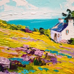 Ireland Original Painting Irish Cottage Oil Painting Unframed 6х6