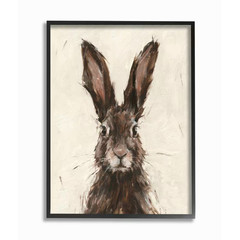 „Brown European Rabbit Hare Portrait Painting“ by Ethan Harper Framed Animal Wal