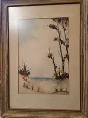 MCM 50s 60s Watercolor SIGNED Paintings by Fred Kemp Original Mid Century