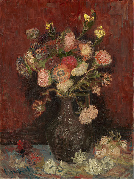 Vincent van Gogh – Vase with Chinese aster Painitng Canvas Print wall home Decor