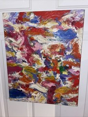 Original Heavy Textured Oil Painting, 20×16” Signed Barbara J Koivisto NYC