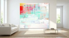 Abstract White Vision 150x150cm Luxury Premium Pop Art / XXL Wall Art / Fine Art