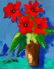 COLORFUL LADIES 18″ X 24″ CANVAS Painting LISTED Artist SWARTZMILLER DNA SIGNED