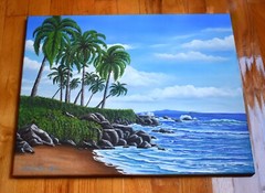 Hawaii Island Oil Painting Original Maui Coast Artist Signed Sold One of a Kind
