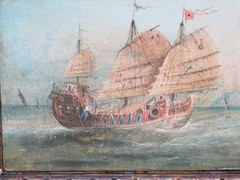 Chinese Junk Marine 1800s Hong Kong China