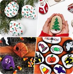 River Rocks for Painting 25 Pcs Large 2-3 Inch Flat Smooth Painting Stones Craft