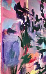 Carnival Dreamscape Expressionism Canvas Painting 11×14″ “Memoryscape” Art COA