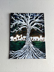 ORIGINAL Painting TREE of LIFE Acrylic Animals Universe Spiritual Abstract ART