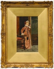 Sir James Dromgole Linton (1840-1916) – Watercolour, Elizabethan Lady