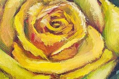Framed Yellow Rose Original Oil Painting 5×7 Signed OOAK Floral Wall Art