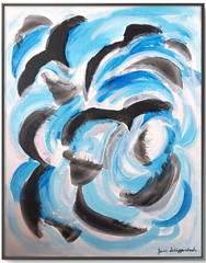 Birds Vultures 11×14 Modern Abstract Original Signed Canvas Acrylic Art BACH
