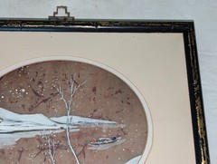 Vtg Japanese Painting Marked Z Sui 85 N.Y. w Signature Woman Child Girl in Boat