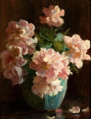 Pink Roses Art Giclee Printed Oil Painting Print