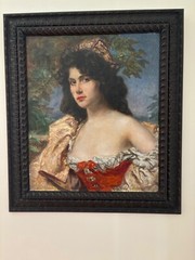 Gypsy Girl /Old Oil on Wood/19th-20th century/Sign; C.Melnik 28.5″x 32.5″ Framed