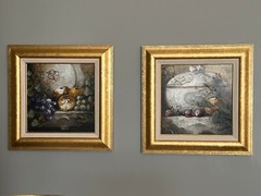 *PAIR* Still Life Framed Oil Paintings on Canvas ft Fruit by Pam Rogers