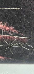 Vintage Blacklight Velvet Painting Unicorn Fantasy Art Signed Aune 23.75×35.75