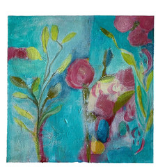 Original Abstract Painting BRIGHT & COLORFUL Art Canvas Signed #34 New Growth