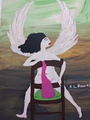 FEMALE PORTRAIT PAINTING 12×16 TITLED (TO HEAVEN IN MY EAZYCHAIR) HIGHER GROUND