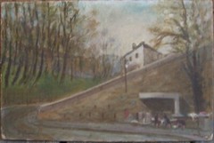 Old City France around 1900 Impressionist Signed Titled Miniature Antique