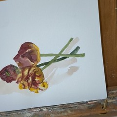 Original Watercolor Painting „Mother’s day“ Still Life 8×10 by JJ