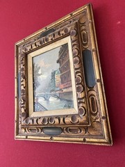 Vintage Italy Mid 20th Century Oil Painting By Antonio DeVity 18×16” Artwork
