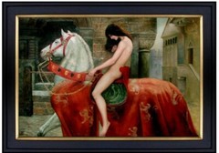 Framed John Collier Lady Godiva Repro. Quality Hand Painted Oil Painting 24x36in