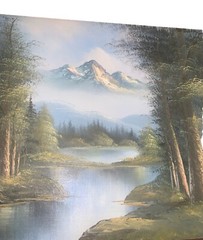 VTG Original Trees Landscape Lake Oil Canvas Panel 20”x24” Signed