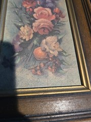 Vintage 14.5in X 6.5in Flower Paintings
