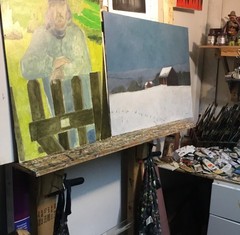 ORIGINAL SIGNED OIL PAINTING TITLED “HUNTSMAN” 24” X 20 1/2”
