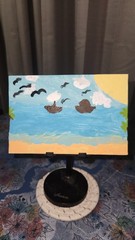AEOC Acrylic MINATURE PAINTING 2.5 in x 3.5 in on canvas