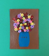 ACEO Original Floral Bouquet 2.5 X 3.5-inch Acrylic Painting ~ Today’s Bouquet