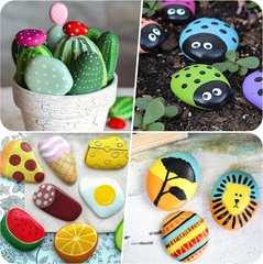 River Rocks for Painting 25 Pcs Large 2-3 Inch Flat Smooth Painting Stones Craft