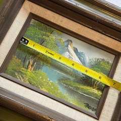 VTG Signed Original Reeves Framed Oil Painting River Landscape Mountains 14×12