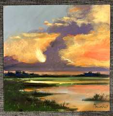 1 of 9 Landscape UKRAINE Original Oil painting DEMENKO NATALIA 8×8″ Signed WOW!
