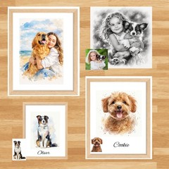Pet Portrait,8×10 Custom Pet Portrait, Pet Portrait Custom,Watercolor Dog Print,