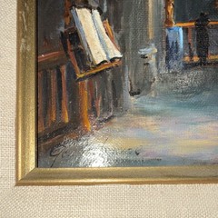 Vintage Geo Labonne Oil Painting Paris St Severin Church Impressionist Framed