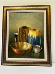 Vintage Still Life Painting Realism Arts And Crafts Sculpture Raymond Bayless