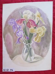 31X42Cm Painting Floral Watercolor Work Painter G. Pancaldi 1922-2014 P14