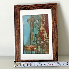 Vintage Reverse Glass Painting New York City Scene Brooklyn Bridge Home Decor