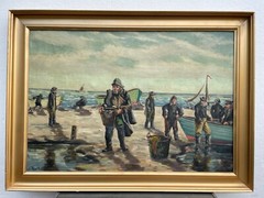 Impressionist Fisherman at the Beach Sea Baltic North Sea Fishing Skagen Denmark