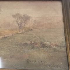 L.B.C.Josephs c.1889 Watercolor on Paper Painting Landscape Hudson River School