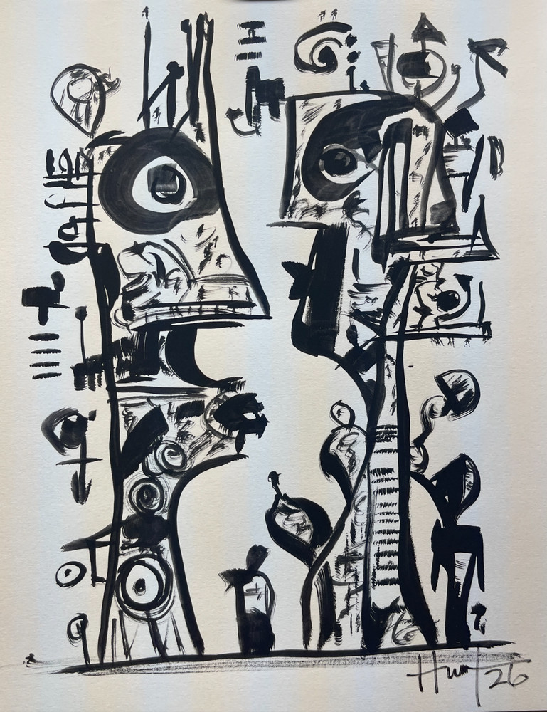 Original and Unique Abstract Art Painting Acrylic On Paper Artwork 9×12 ooak