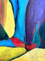 Original Abstract, FAUVIST STYLE, Acrylic on Canvas, Unframed, Artist Signed