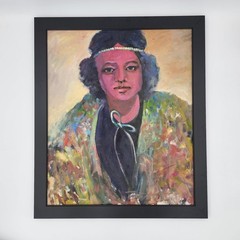 Original Oil Portrait Painting Woman Expressionist Impressionist Art 20×24 Frame