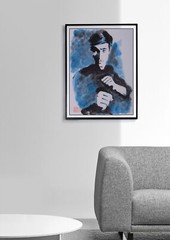 Artwork Chinese Kung Fu Bruce Lee Hand Painted Brush ink watercolor painting