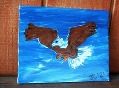 EAGLE AMERICANA Jr CHARLIE FAST PATRIOTIC FREEDOM POP ART OUTSIDER FOLK PAINTING