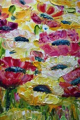 Wild Poppies Painting 20×40 Original Oil Floral Wall Art