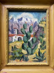 ANTIQUE MISSION PAINTING SMALL GEM IMPRESSIONISM LANDSCAPE CHURCH WOODSTOCK NY