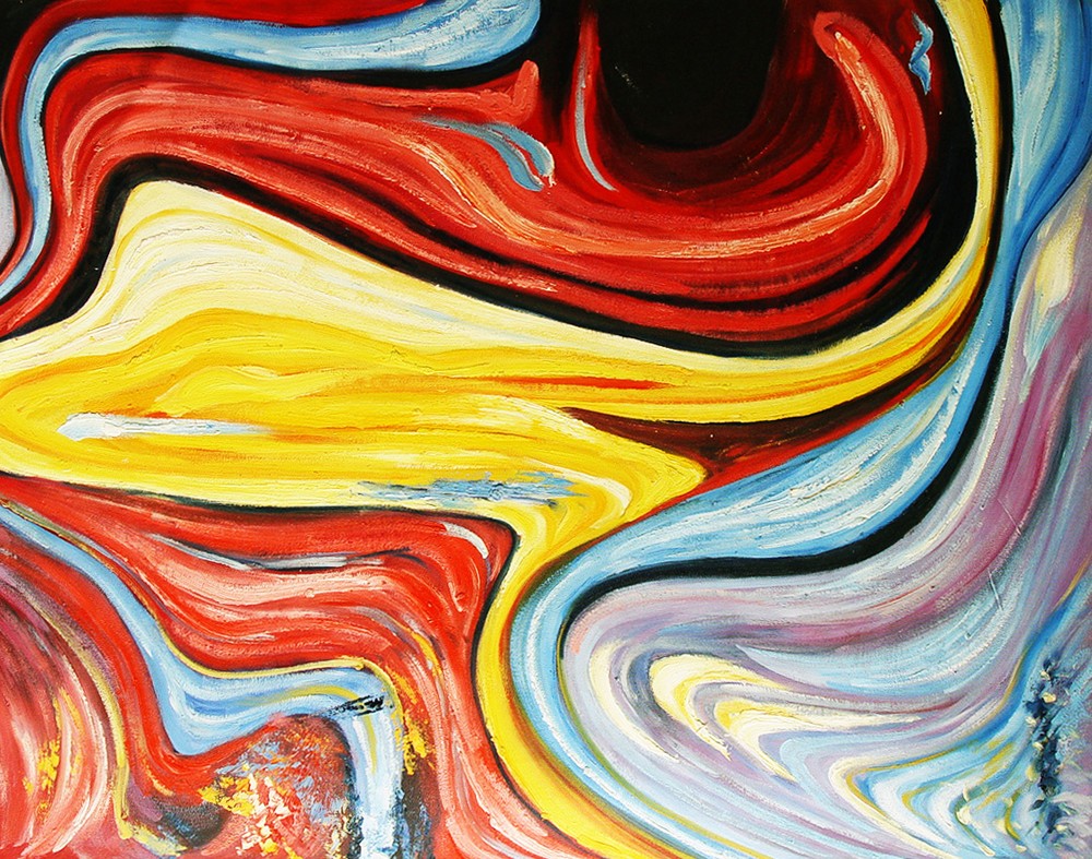 Abstract Oil Painting ”Symphony“ on canvas – size 36″x28″