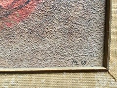 Interesting abstract mixed media painting by Long Island artist Marga Ludwig.